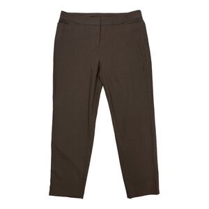 EILEEN FISHER Modern Slim Dress Pant Petite PL Peat Brown Wool Blend B52